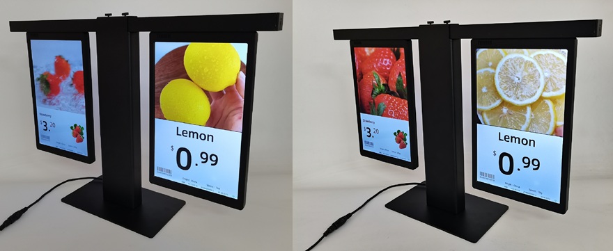 Dual-Side Hanging Shelf Display LCD