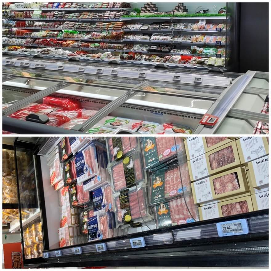 ESL price tag for frozen food