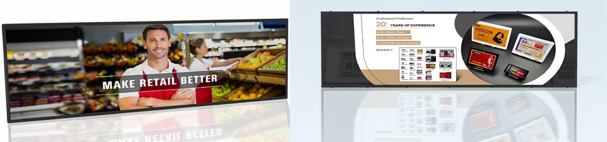 Retail Store Dynamic Strip Shelf Display LCD Screen